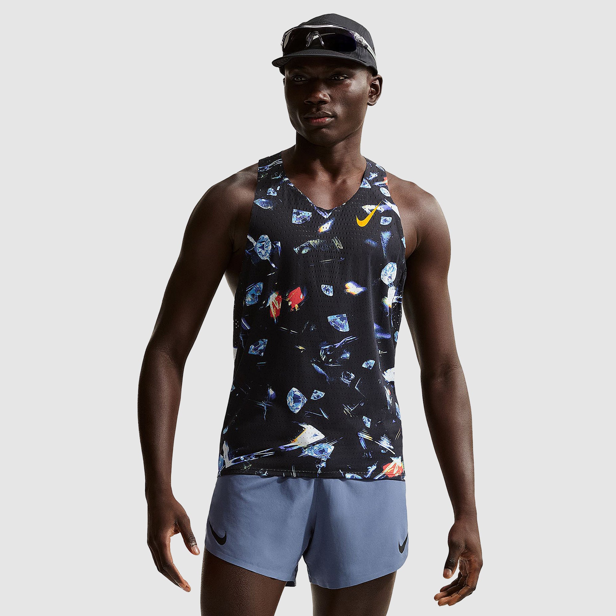 Nike Kenya AeroSwift Singlet - Chile Red/White - Mens Clothing