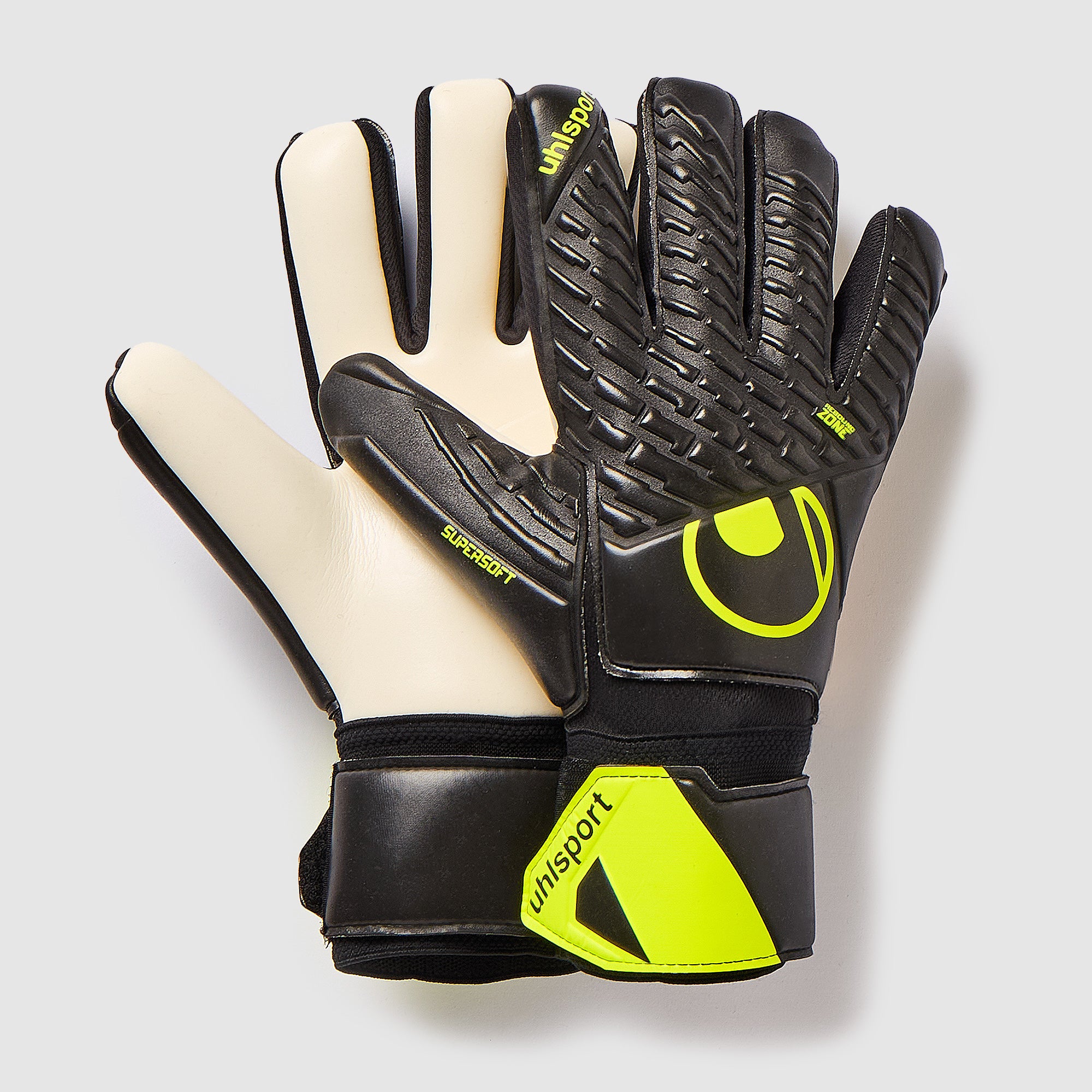 Uhlsport Supersoft HN Flex Frame GK Gloves - Black/Fluo Yellow