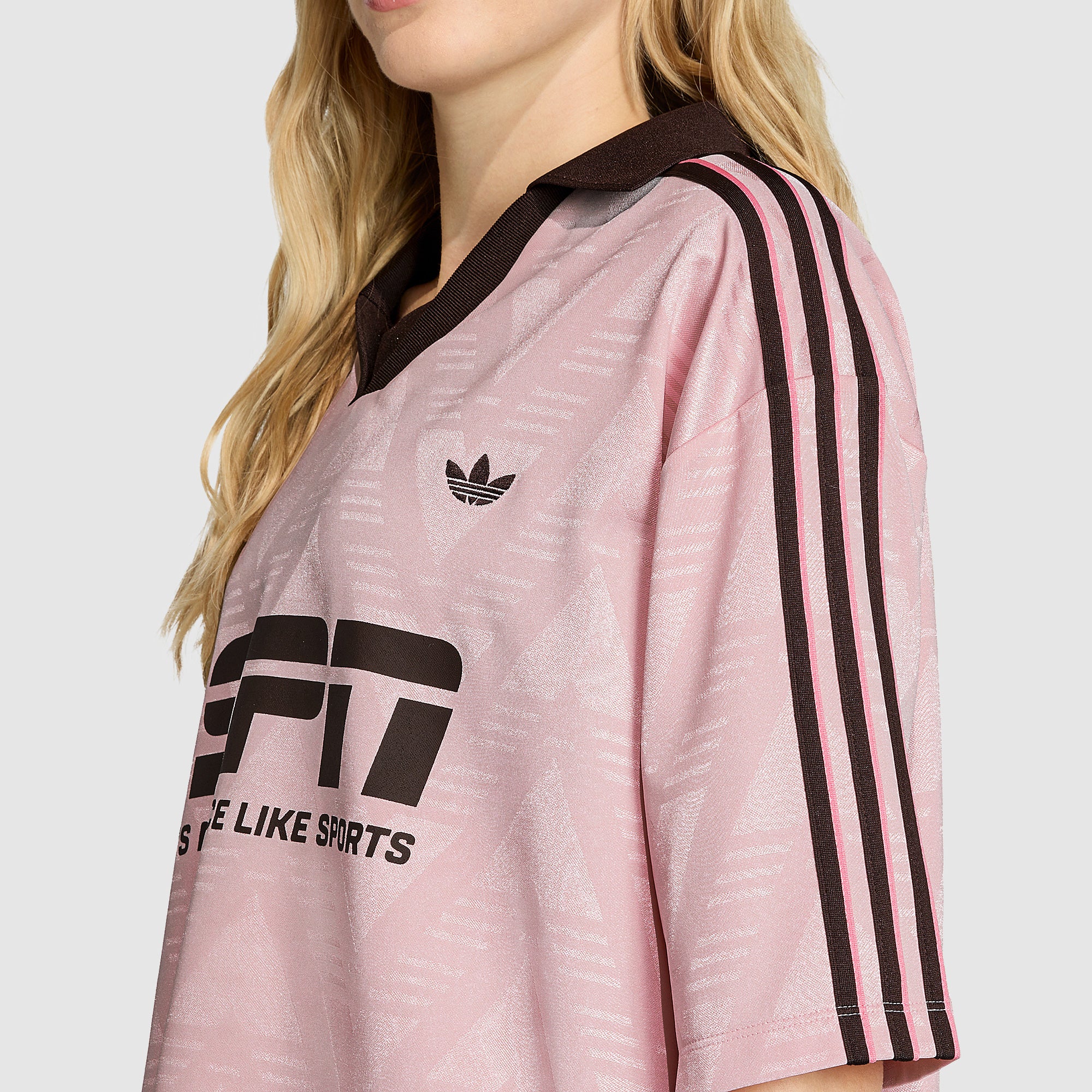 adidas Originals Womens Football Jersey - Sandy Pink - Tops