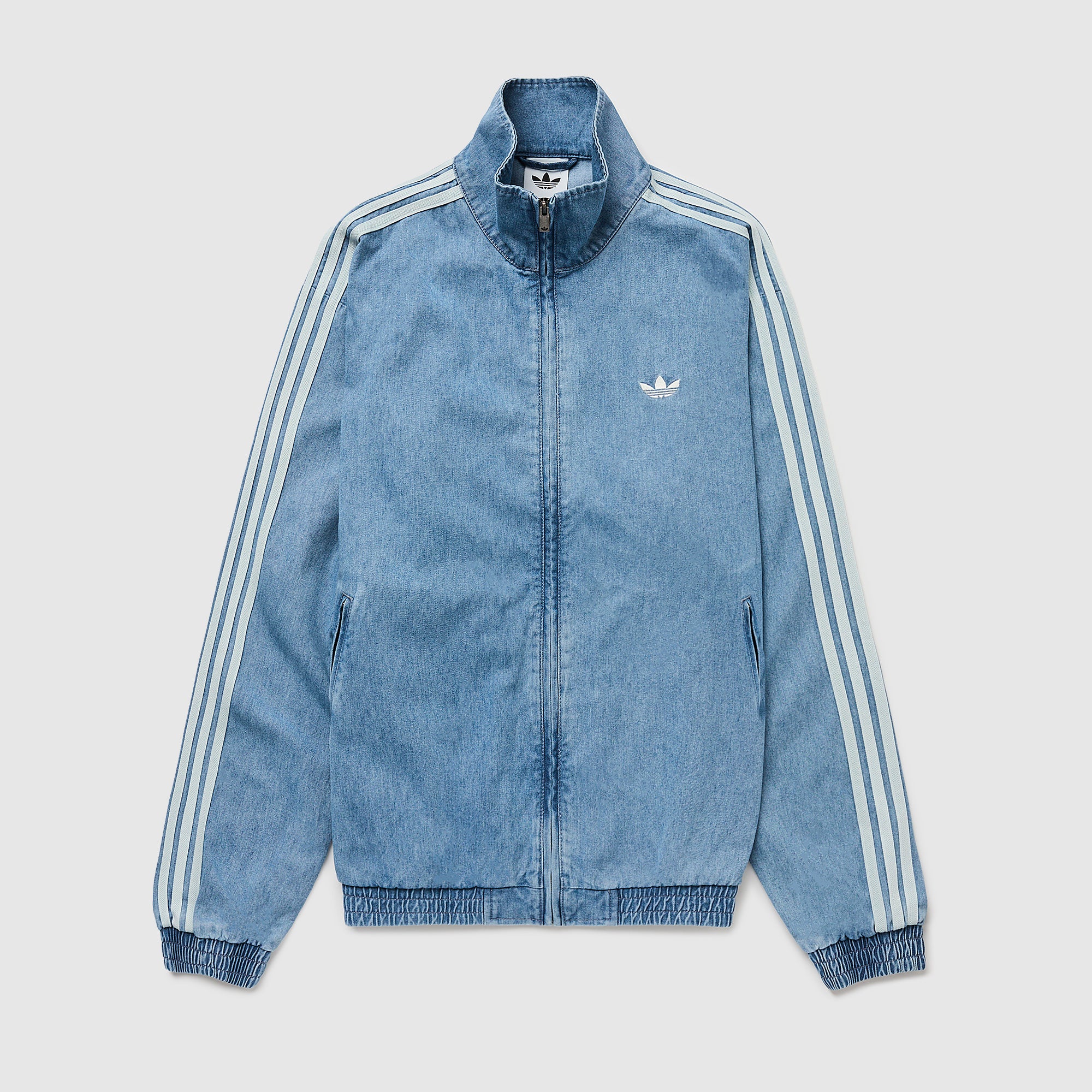 adidas Originals Firebird Denim Track Top - Light Blue - Tops