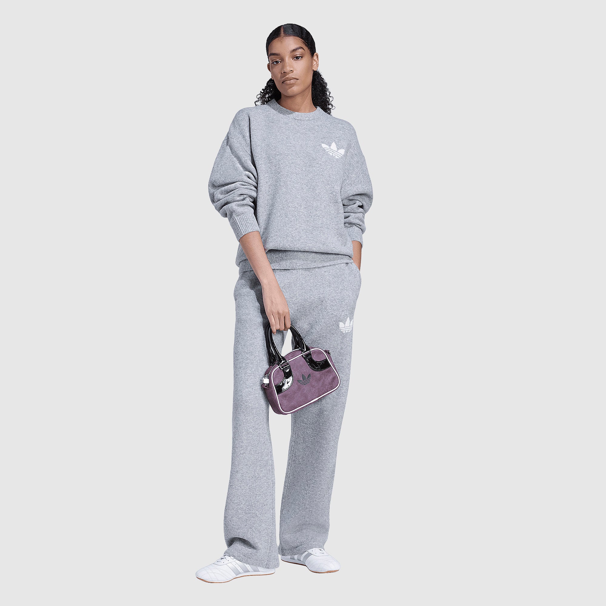adidas Originals Womens Knitted Sweater - Medium Grey Heather