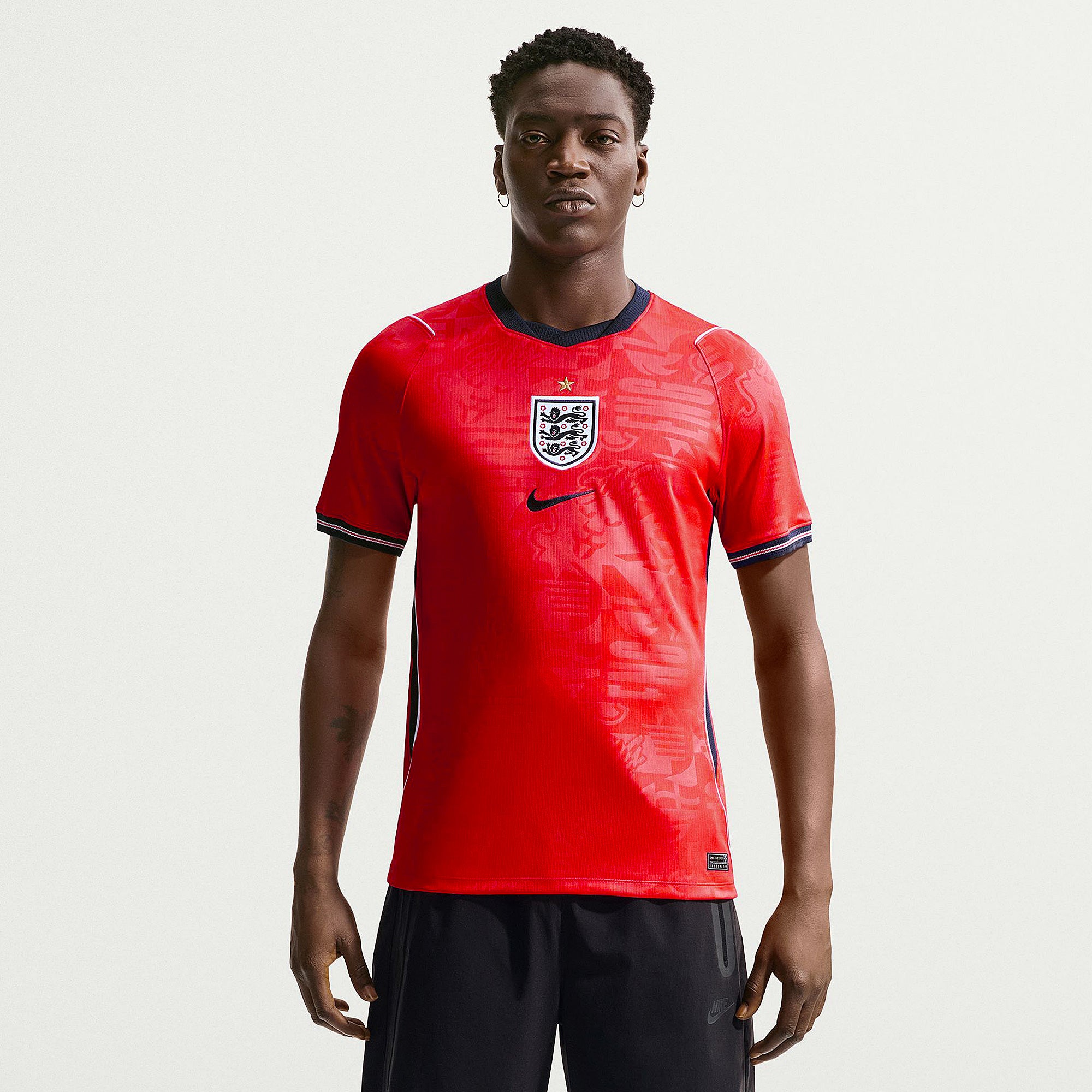 Nike England 22/23 Dri-Fit SS Away Shirt - Challenge Red/Blue Void