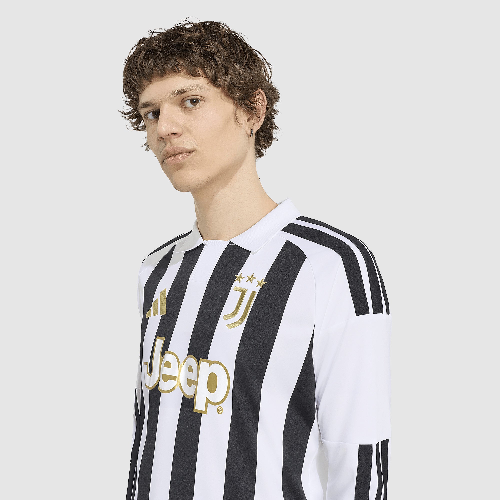 adidas Juventus 26/27 Home LS Shirt - White/Black - Mens Replica