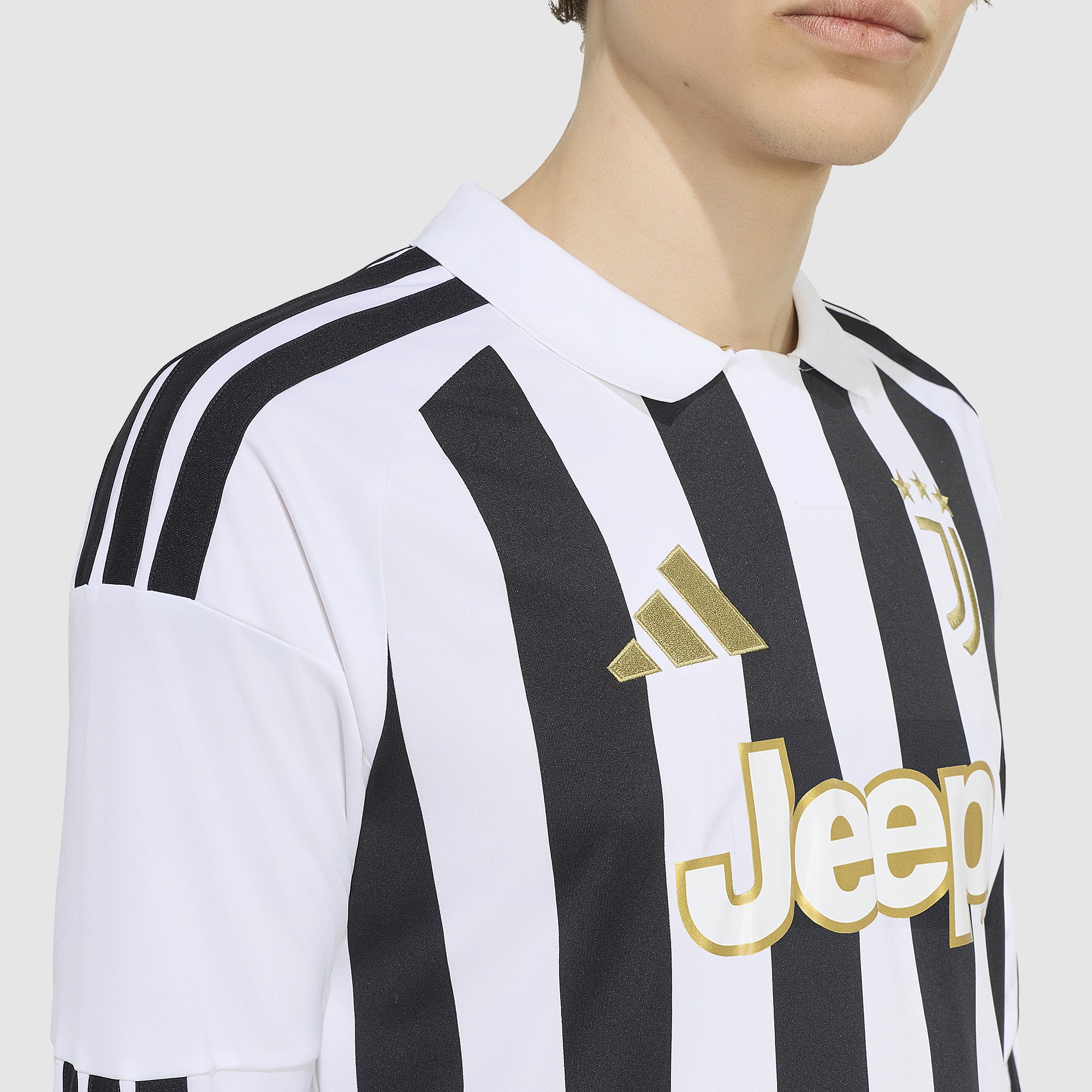 adidas Juventus 26/27 Home LS Shirt - White/Black - Mens Replica