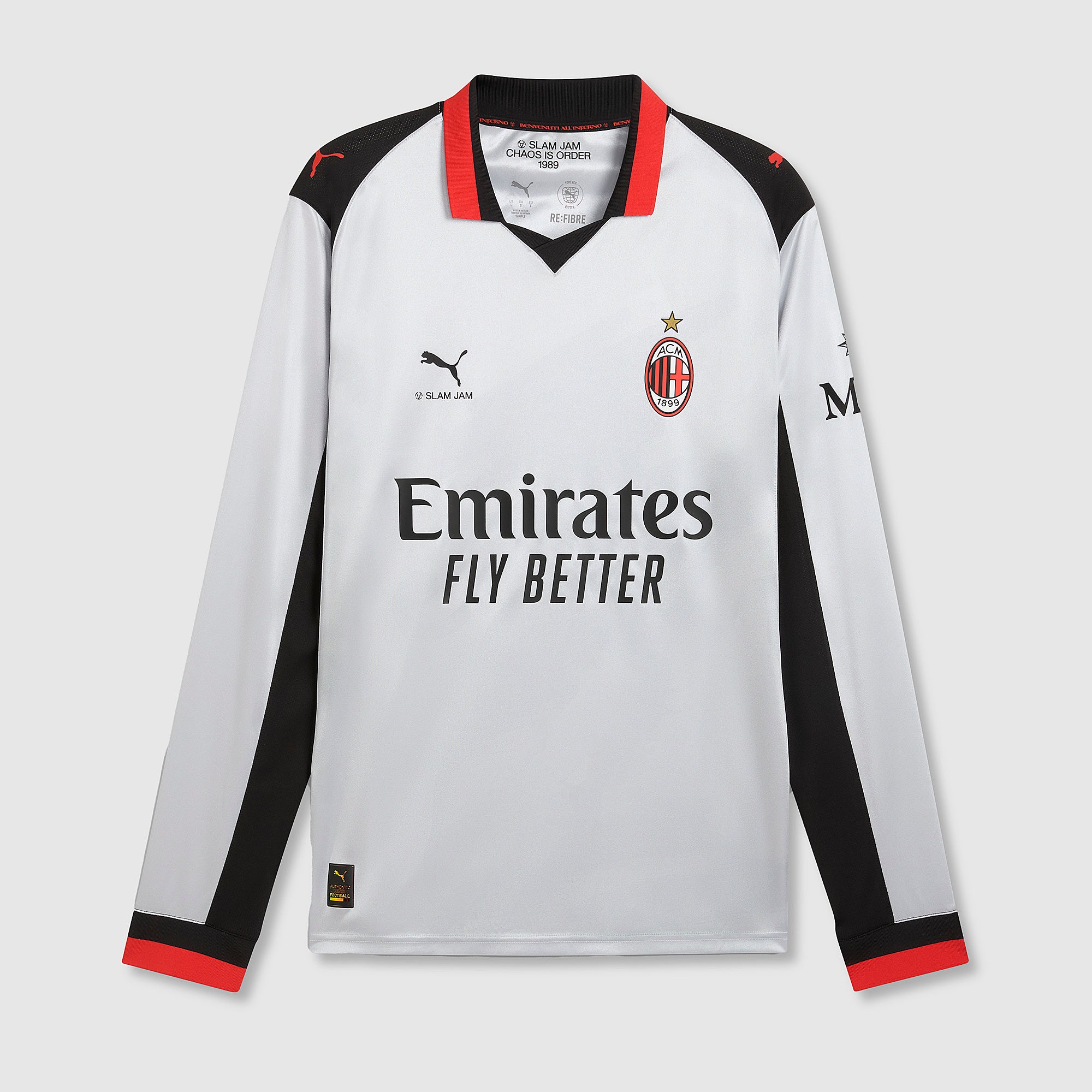 Puma AC Milan 25/26 x Slam Jam LS Shirt - Silver Mist - Mens Replica