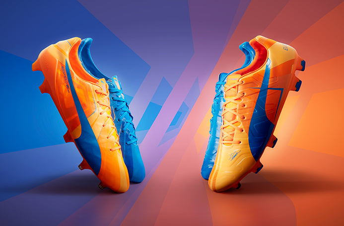 PUMA EvoSpeed 26cmサッカーシューズ ブルー/オレンジ Puma evoSPEED SL FG - Mens Boots - Firm Ground - Orange Clownfish