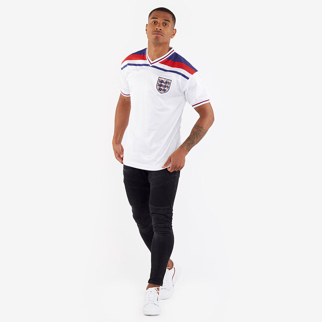 Score Draw Retro England 1982 World Cup Home Shirt