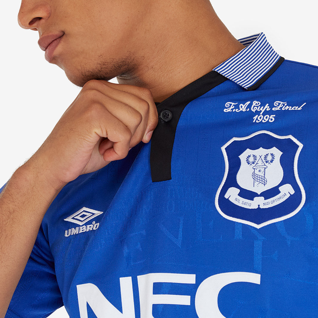 Score Draw Retro Everton 1995 FA Cup Final Umbro Shirt - Mens
