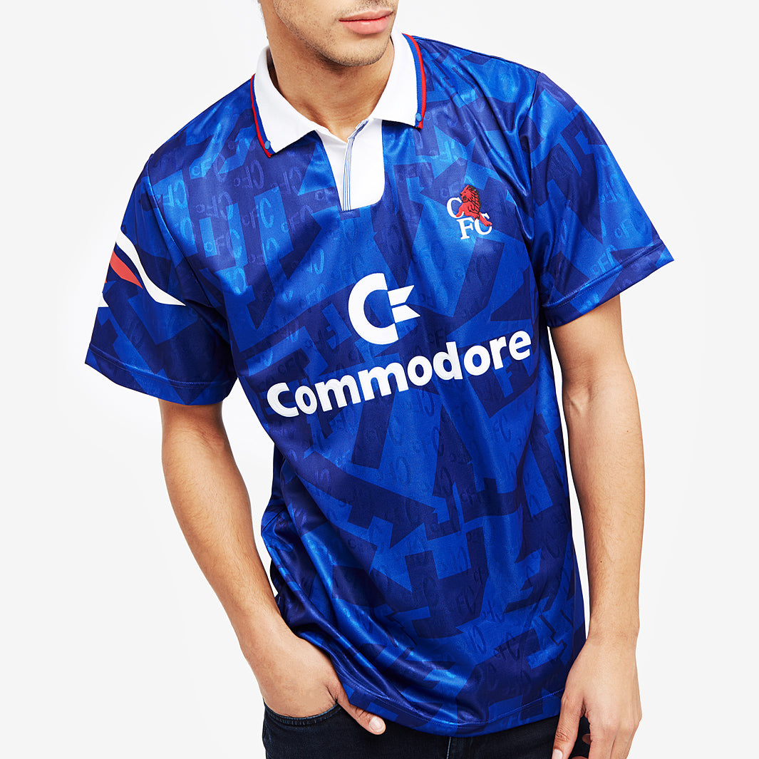 Score Draw Retro Chelsea 1992 Home Shirt - Blue - Mens Replica