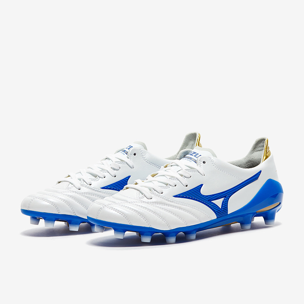 Mizuno Morelia Neo II Made in Japan FG - White/Wave Cup Blue/Cyber