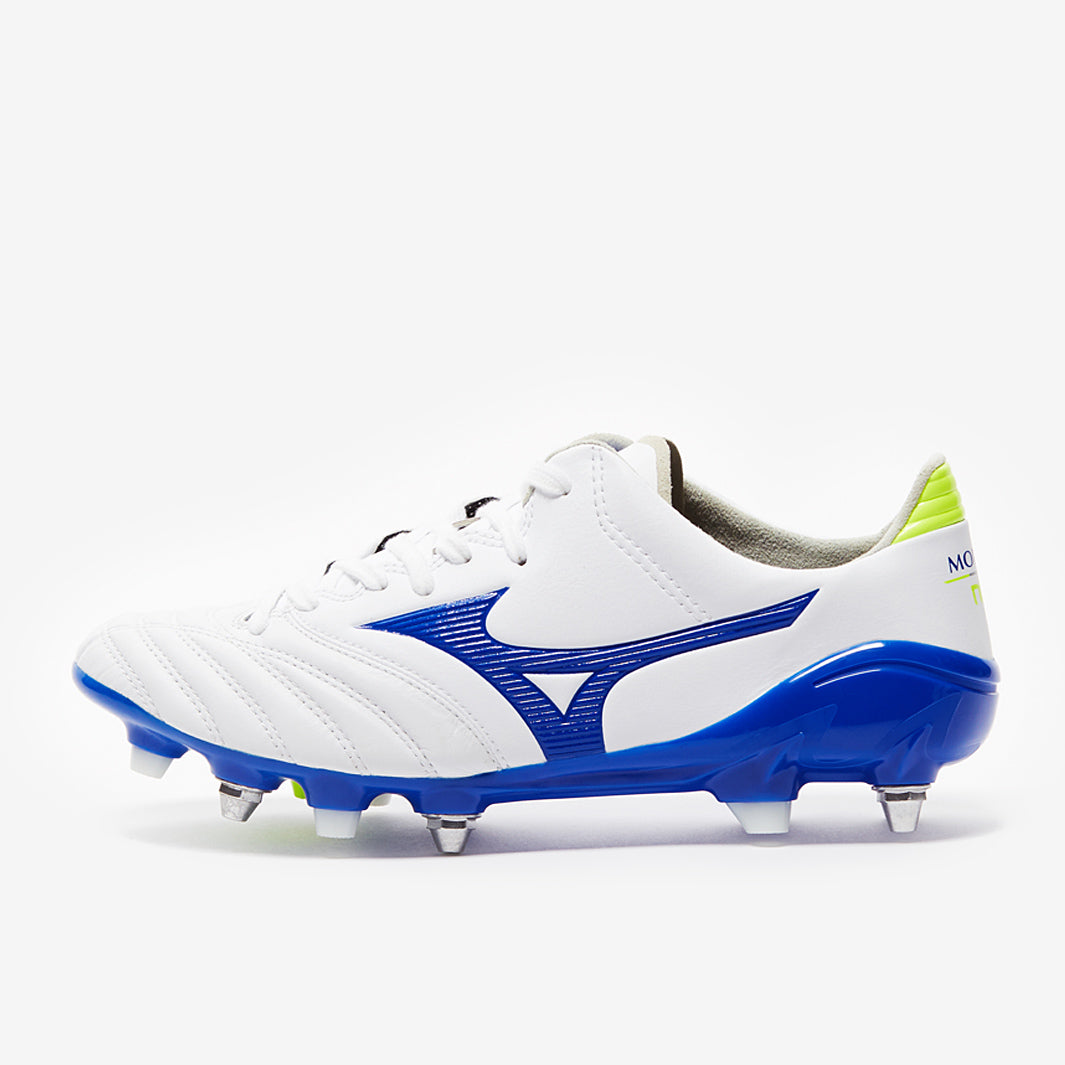 Mizuno Morelia Neo II SG - White/Wave Cup Blue/Safety Yellow
