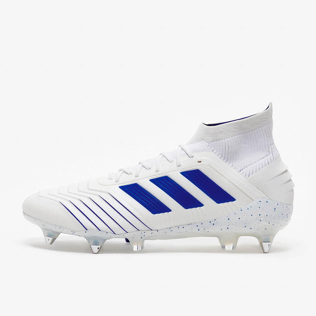 adidas Predator 19.1 SG - White/Bold Blue - Soft Ground - Mens Boots