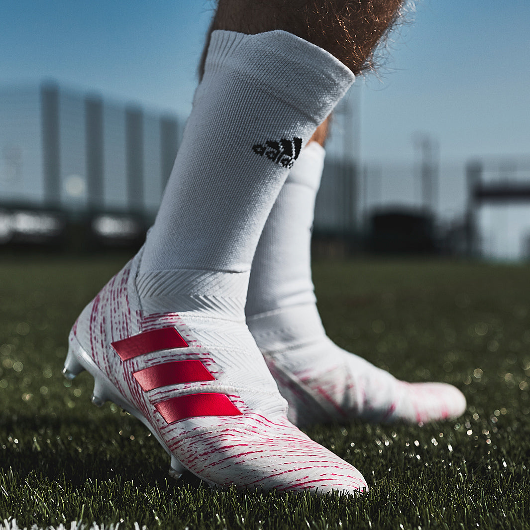adidas Nemeziz 18+ FG - White/Shock Pink - Firm Ground - Mens Boots