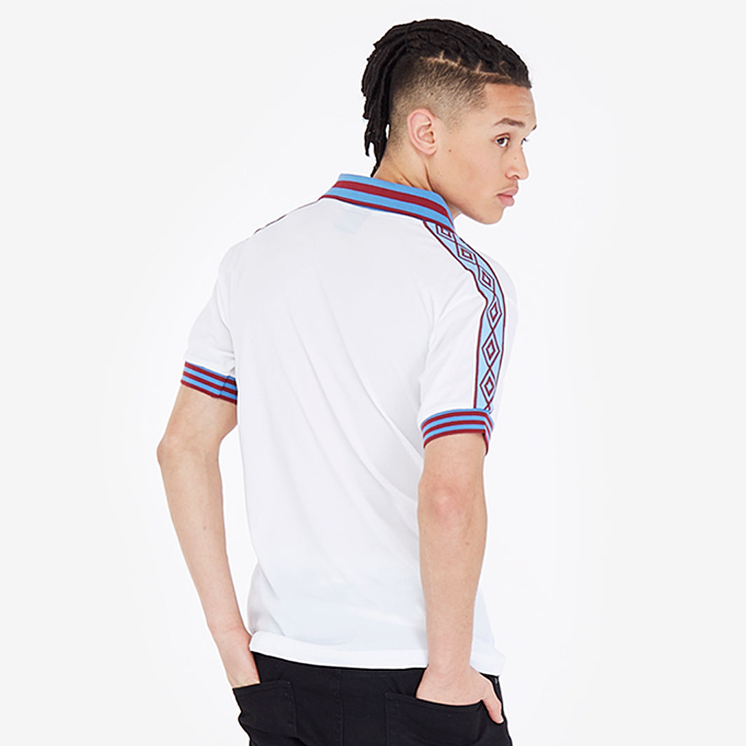Score Draw Retro Aston Villa 1980 Umbro Away Shirt - White - Mens