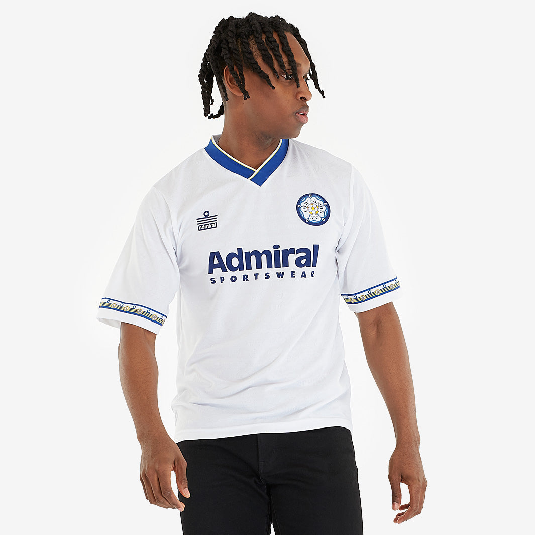Score Draw Retro Leeds United 1993 Admiral Shirt - White/Blue