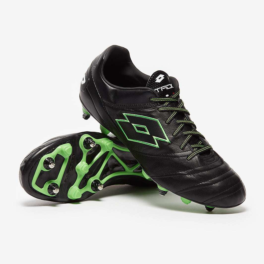 Lotto Stadio 45 SGX - Black/Spring Green - Soft Ground - Mens Boots