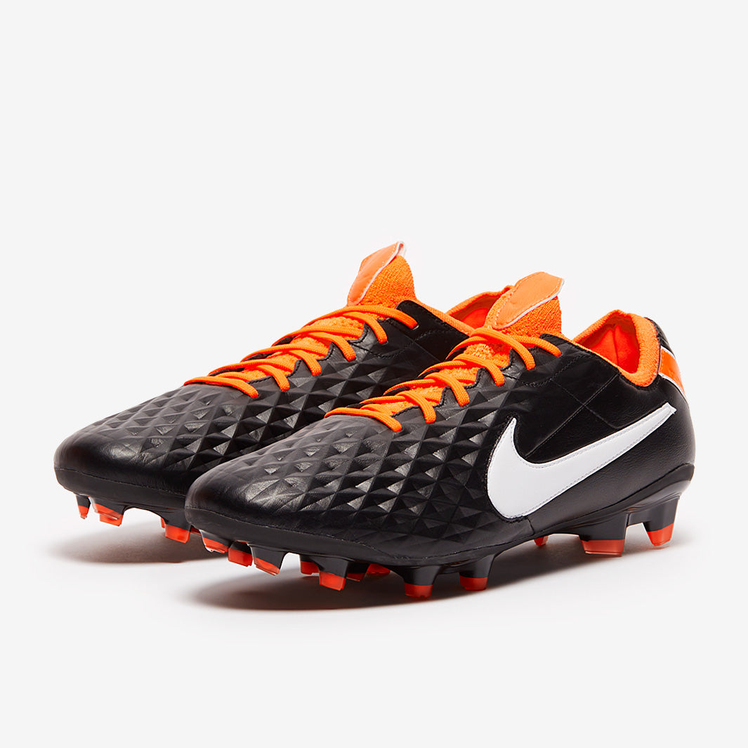 Nike Tiempo Legend VIII Elite FG - Black/White-Total Orange - Mens