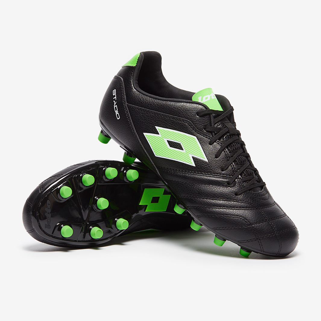 Lotto Stadio 200 III FG - Black/Asphalt - Mens Boots