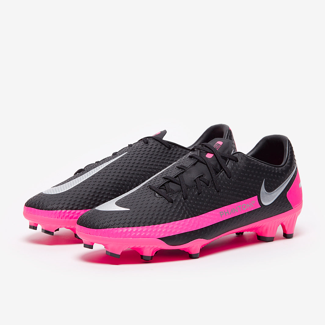 Nike Phantom GT FG サッカーシューズ Nike Phantom GT Academy FG/MG - Black/Metallic Silver/Pink Blast