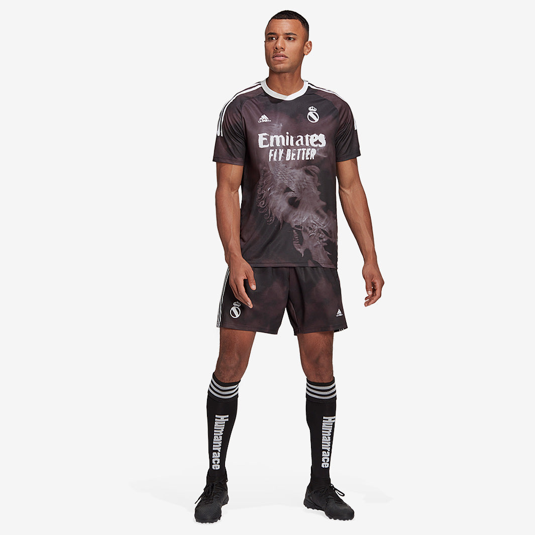 adidas Real Madrid Human Race Jersey - Black/White - Tops - Mens