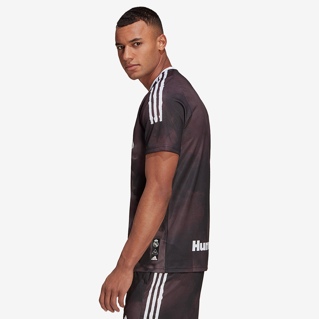adidas Real Madrid Human Race Jersey - Black/White - Tops - Mens