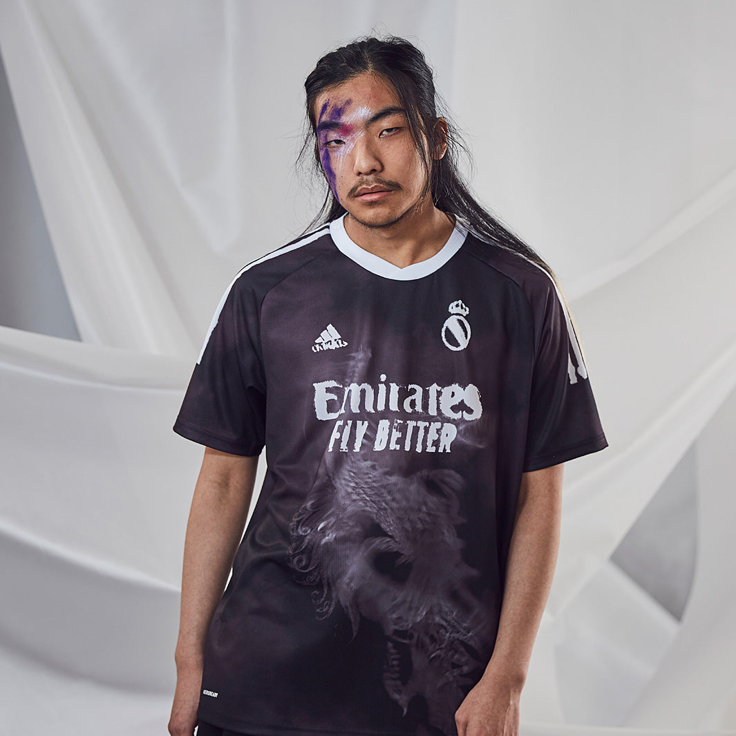 adidas Real Madrid Human Race Jersey - Black/White - Tops - Mens
