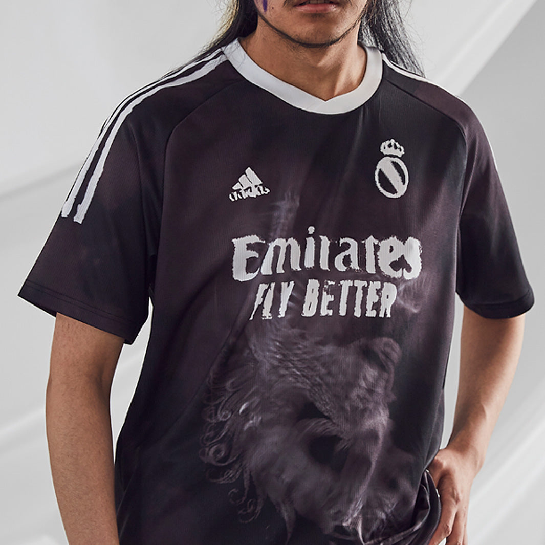 adidas Real Madrid Human Race Jersey - Black/White - Tops - Mens