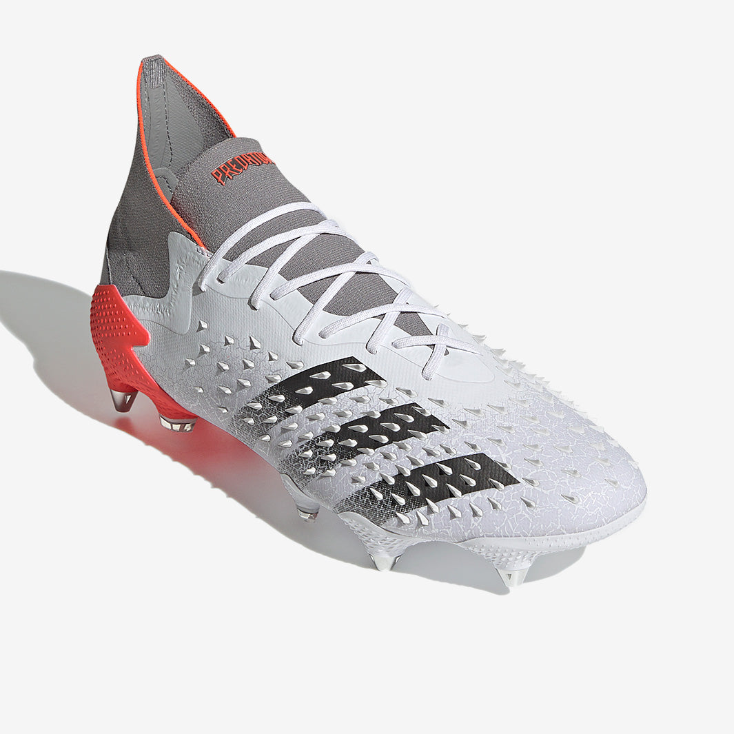 adidas Predator Freak .1 SG - White/Iron Metallic/Solar Red - Mens