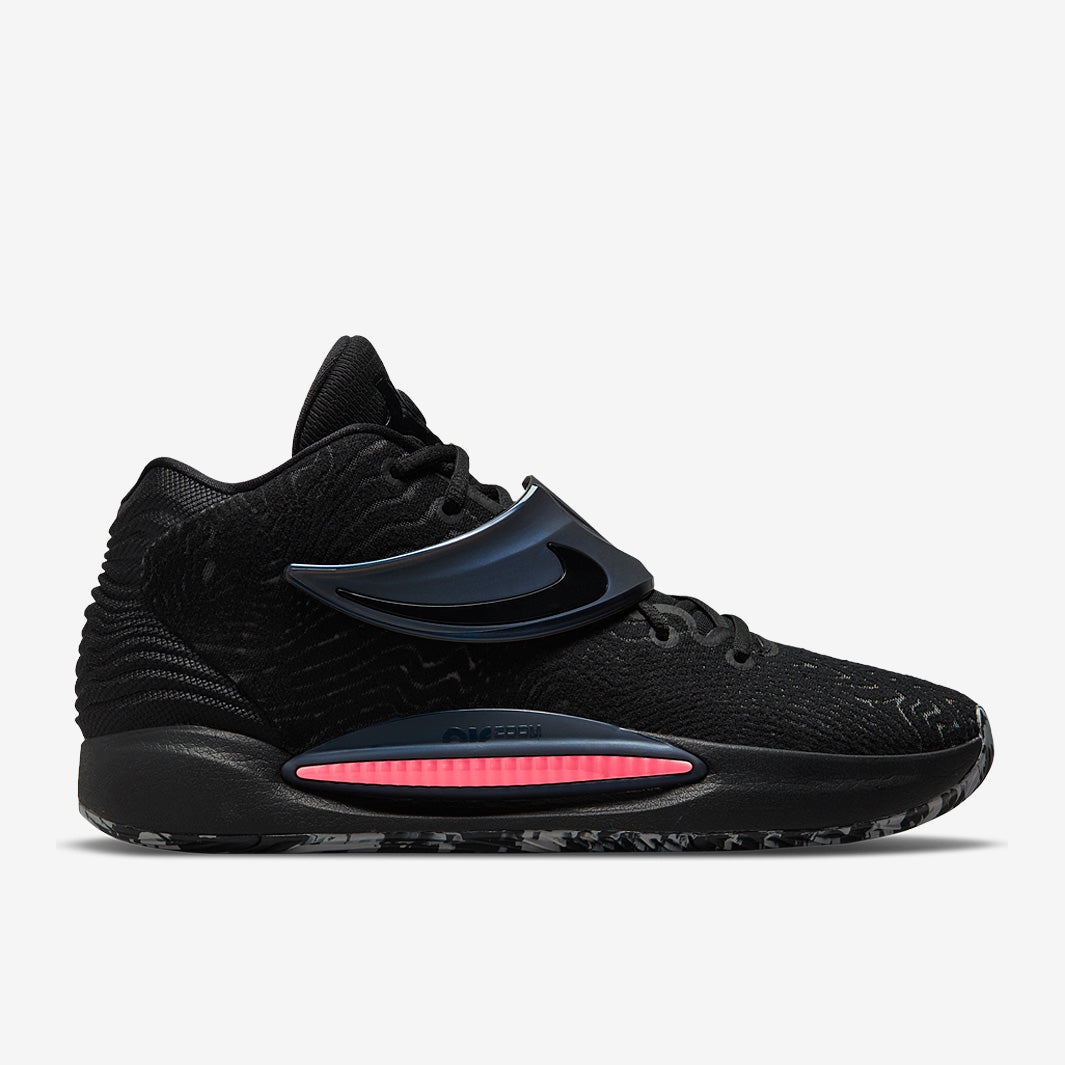 Nike KD14 Triple Black - Black/Laser Crimson - Mens Shoes