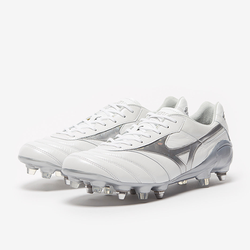 Mizuno Morelia DNA Japan SG-Pro - White/Galaxy Silver - Mens Boots