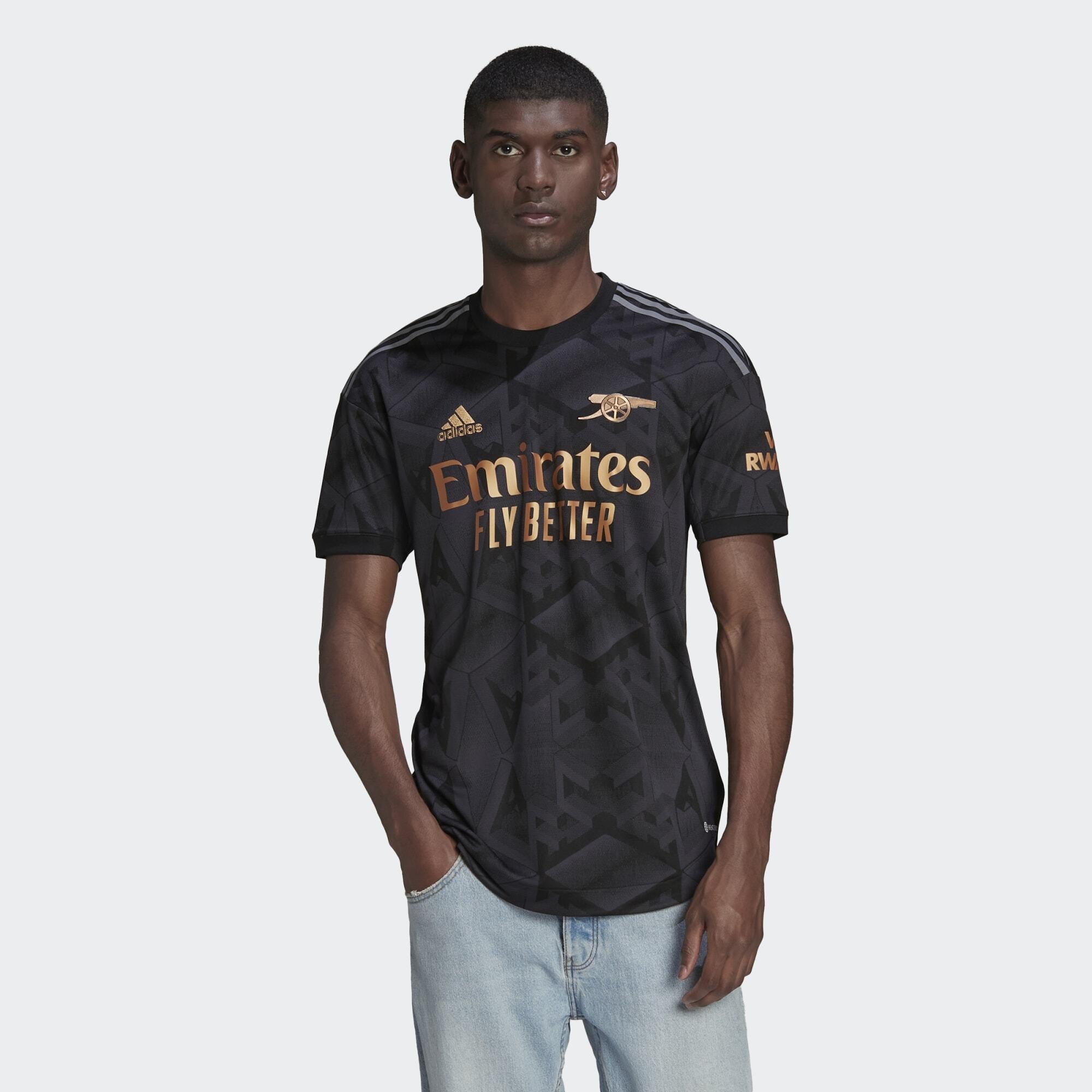 adidas Arsenal 22/23 Authentic Away Shirt - Black - Mens Replica