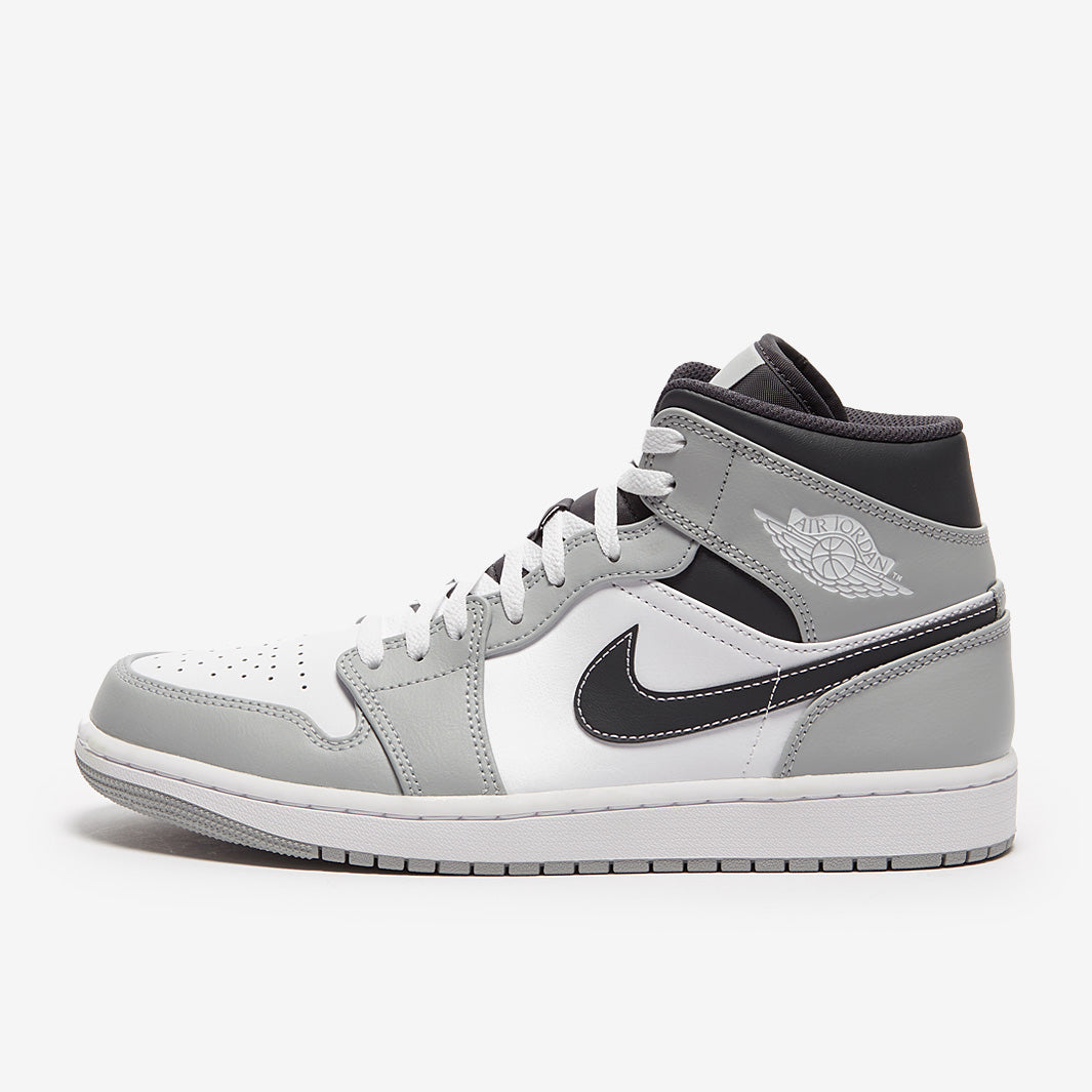 Air Jordan 1 Mid SE - White/Pine Green/Light Smoke Grey - Mens Shoes
