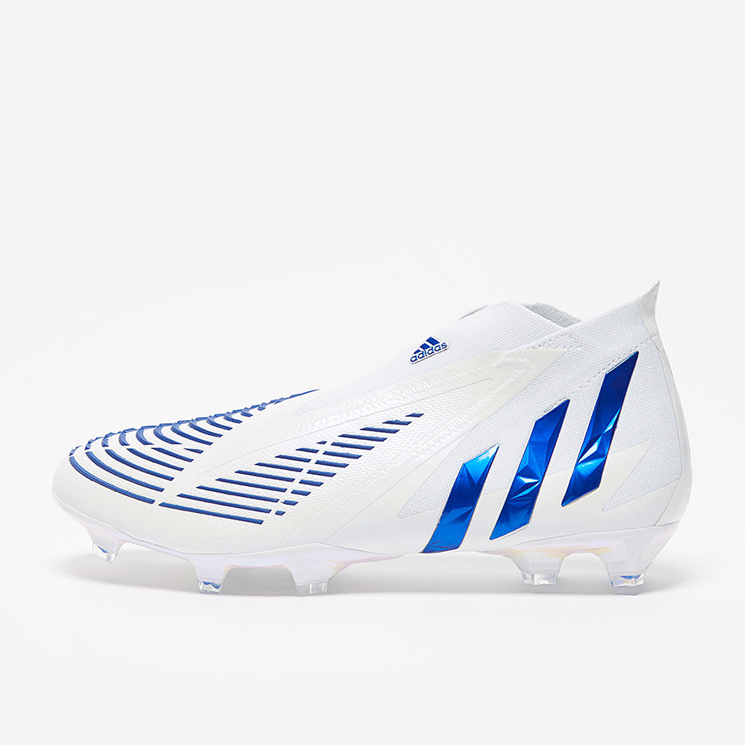 adidas Predator Edge+ FG - White/Hi-Res Blue/White - Mens Boots
