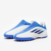 adidas Kids X Speedflow.3 Laceless TF - White/Legacy Indigo/Hi