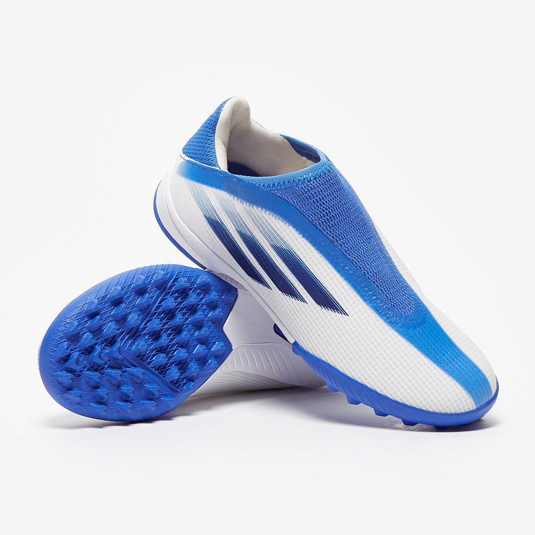 adidas Kids X Speedflow.3 Laceless TF - White/Legacy Indigo/Hi
