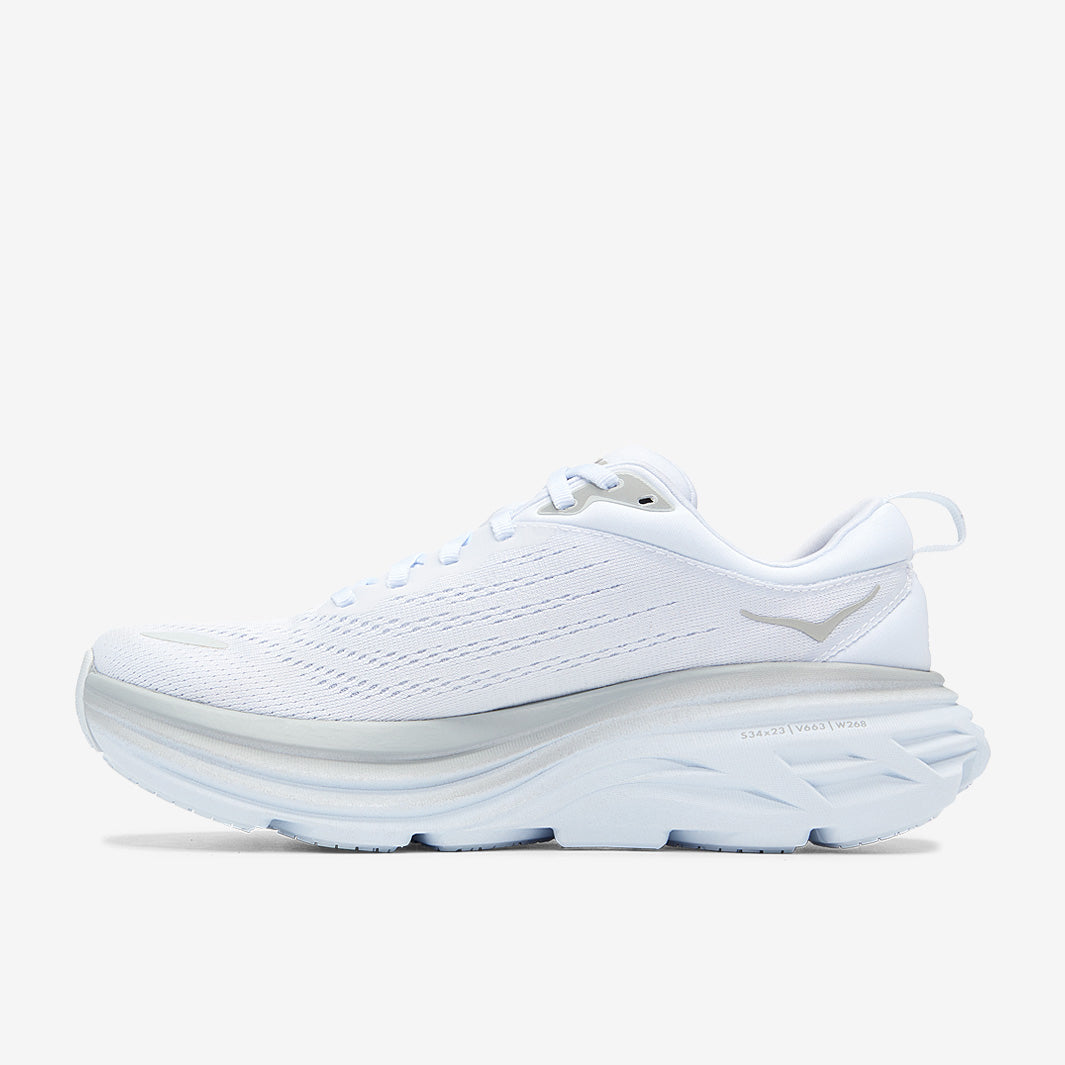 Hoka Womens Bondi 8 - White/White - Womens Shoes