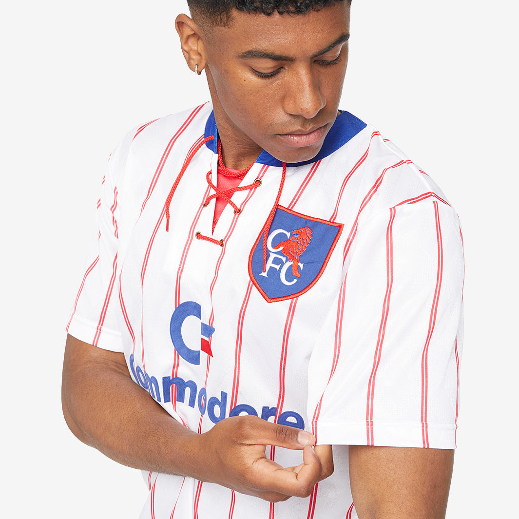 Score Draw Retro Chelsea 1992 Away Shirt - White/Red - Mens Replica