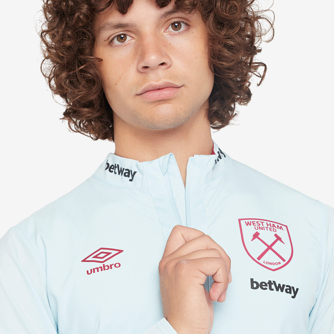 Umbro West Ham Presentation Jacket - Blue Glow/Red Plum - Mens Replica