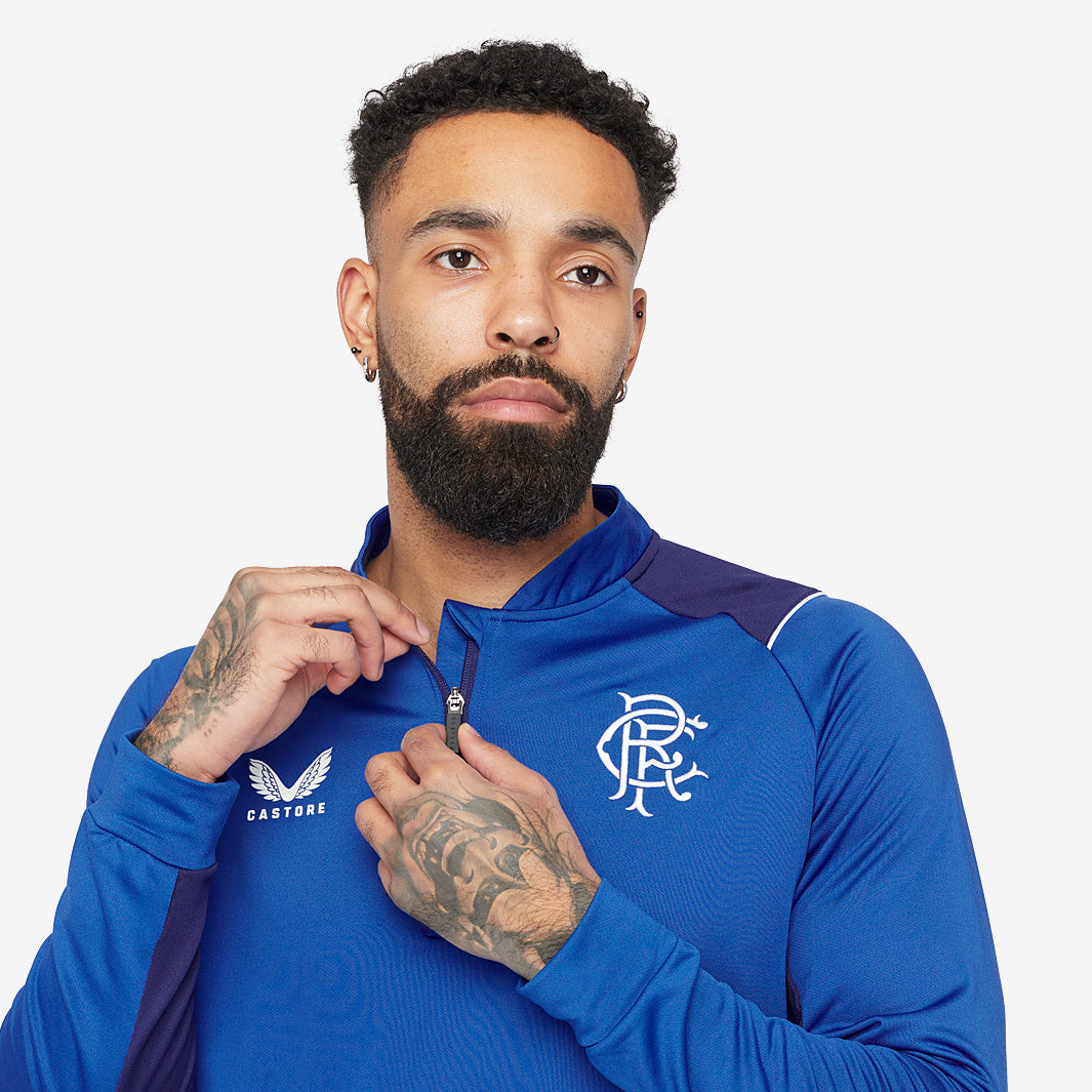 Castore Rangers 22/23 Players 1/4 Zip Midlayer - Rangers Blue