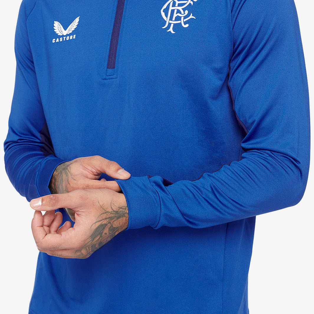 Castore Rangers 22/23 Players 1/4 Zip Midlayer - Rangers Blue
