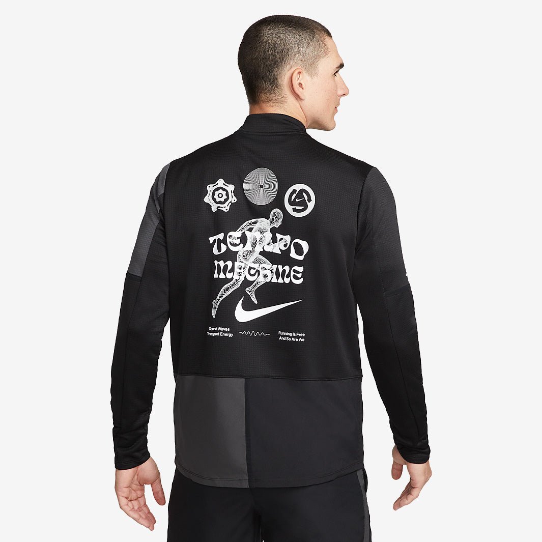 Nike Dri-FIT Wild Run Element Half Zip - Black/Anthracite - Mens
