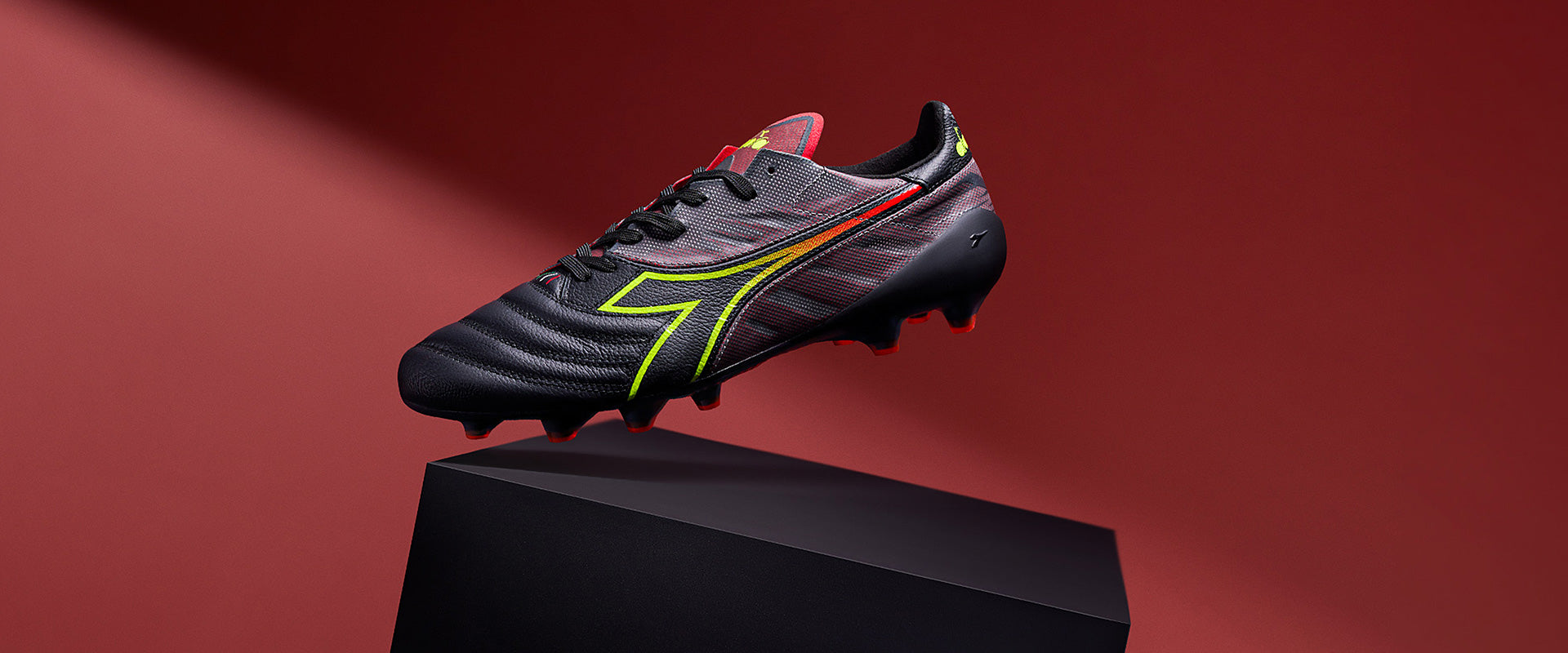 Diadora Veloce SL Elite FG - Black/Yellow Fluo/Red - Mens Boots
