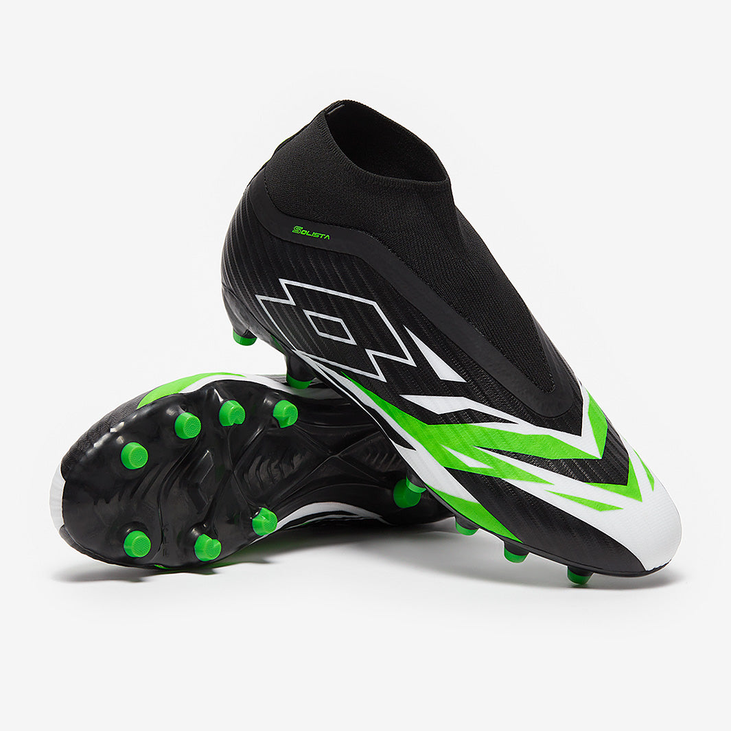 SOLISTA 100 ||| GRAVITY FG サイズ UK10 海外限定 Lotto Solista 100 VI Gravity FG - Black/White/Spring Green - Mens