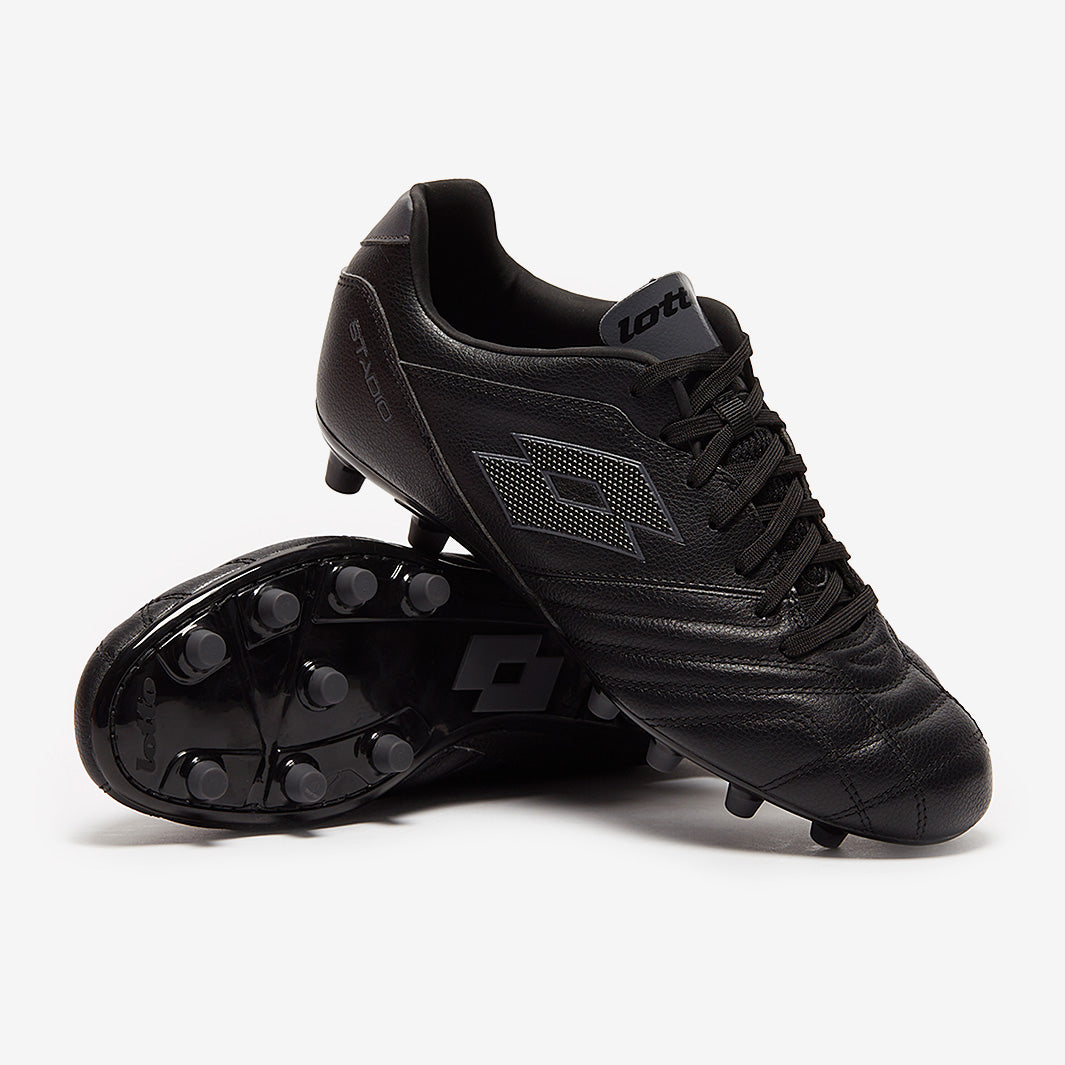Lotto Stadio 200 III FG - Black/Asphalt - Mens Boots
