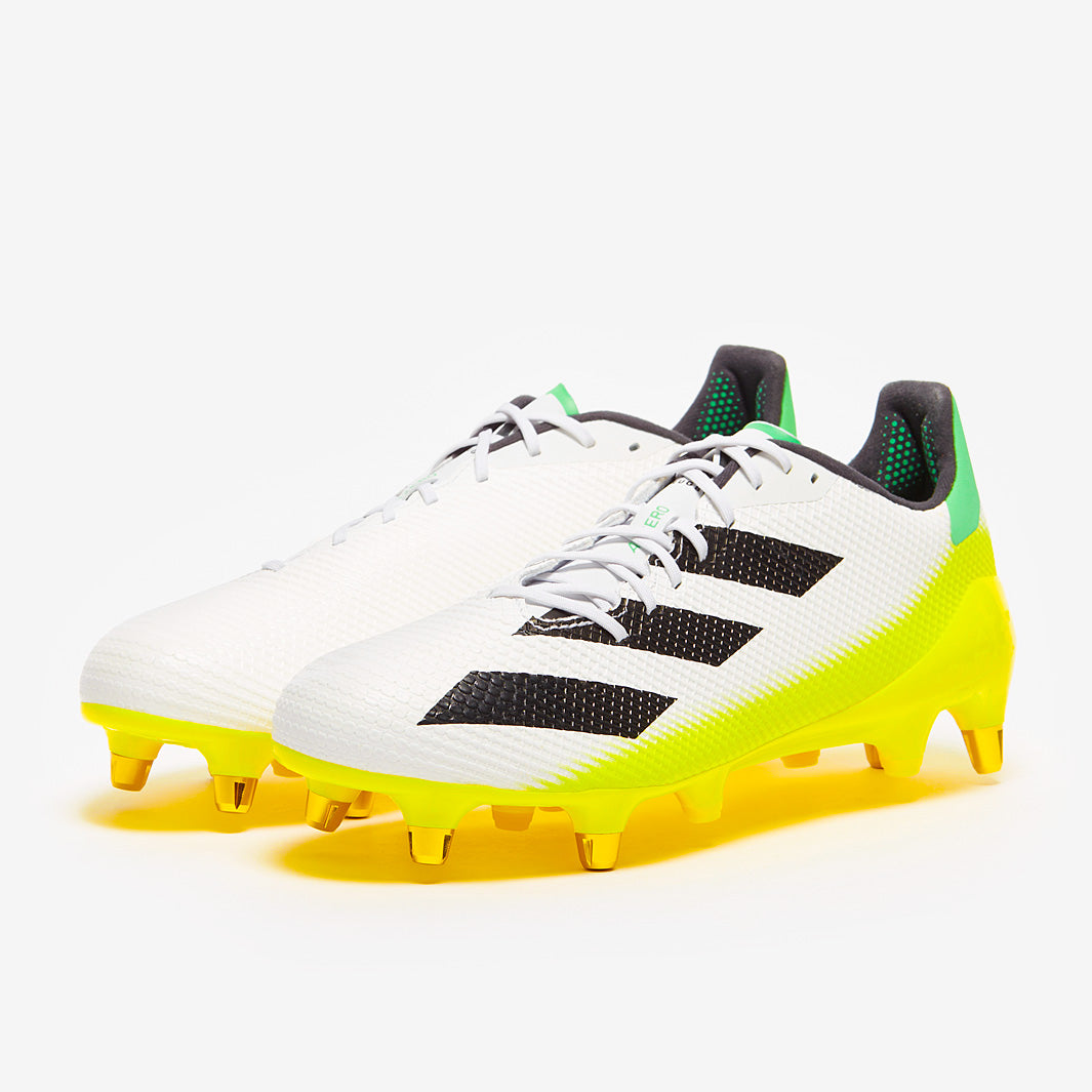 adidas Adizero RS7 SG - White/Core Black/Beam Yellow - Mens Boots