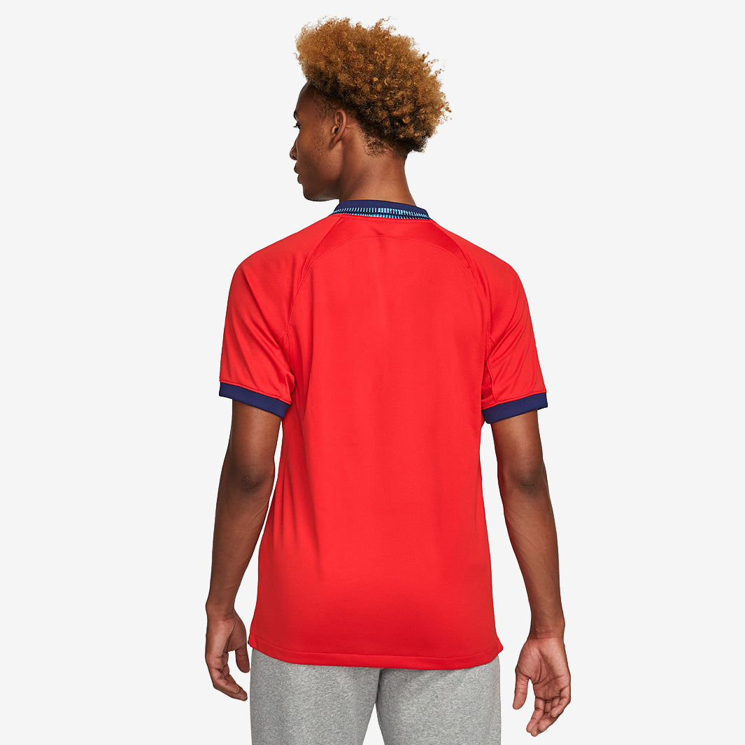 ウェア 22/23 NIKE England away kit XLsize Nike England 22/23 Dri-Fit SS Away Shirt - Challenge Red/Blue Void