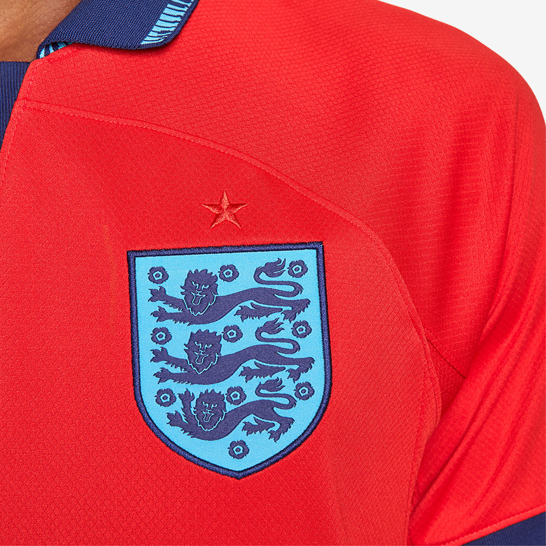 Nike England 22/23 Dri-Fit SS Away Shirt - Challenge Red/Blue Void