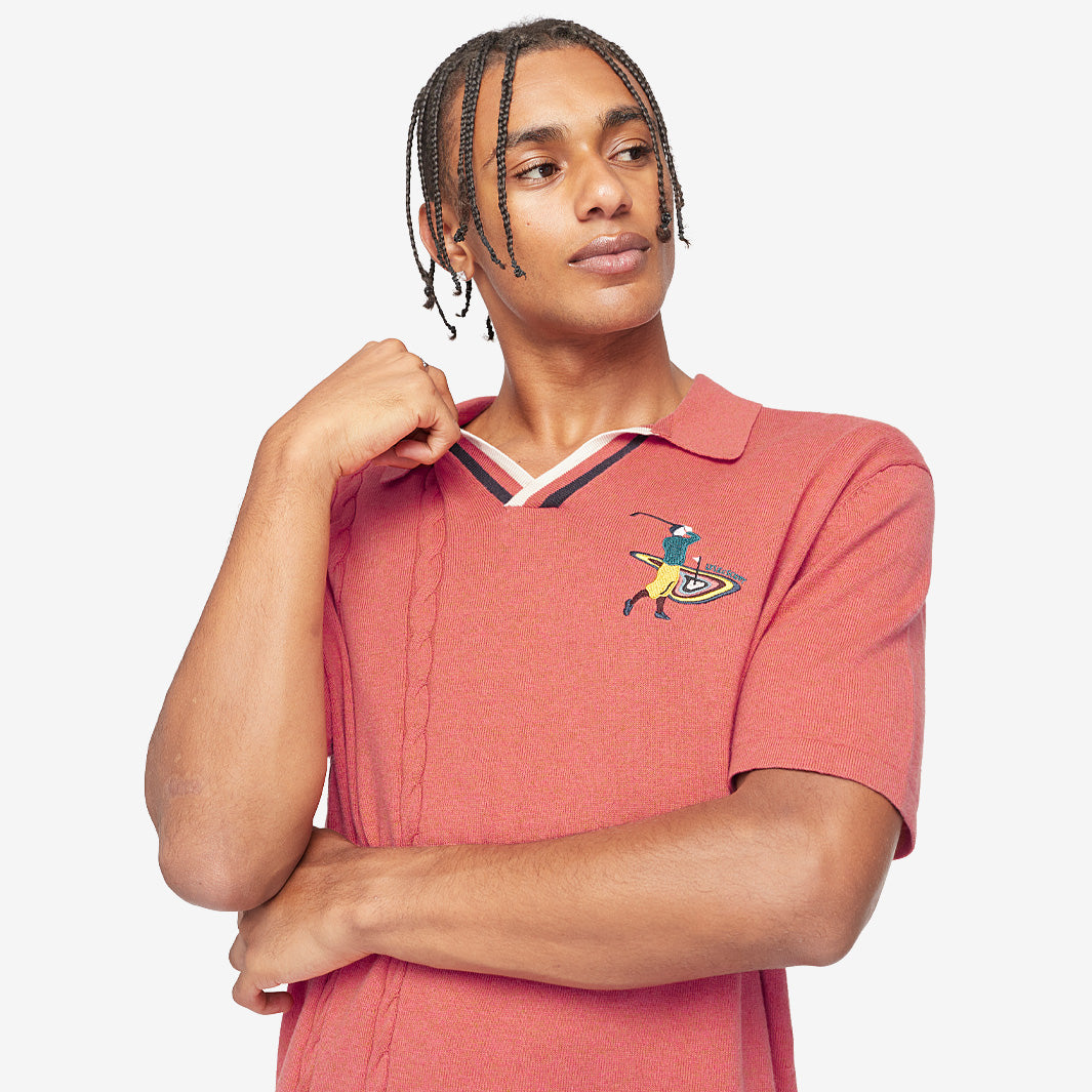Lyle & Scott The Gregor Knitted Polo - Shrimp - Mens Clothing