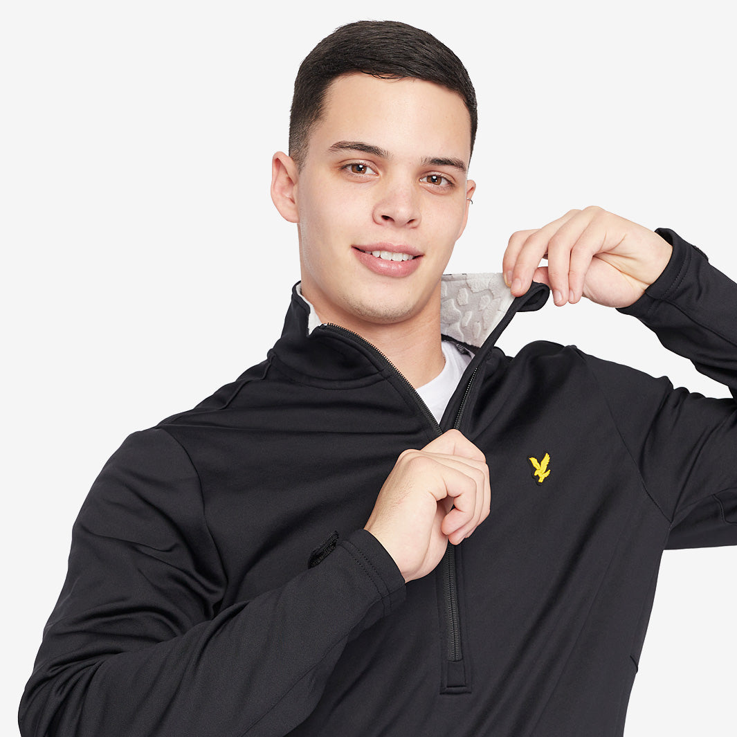 Lyle & Scott Windjammer Midlayer - Jet Black - Mens Clothing