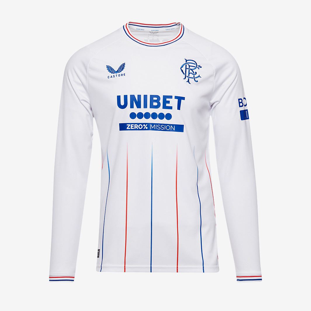 Castore Rangers 23/24 LS Away Shirt - White - Mens Replica